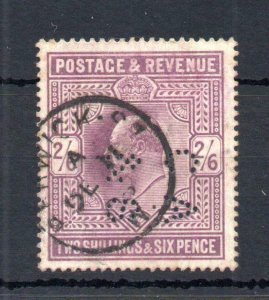 EDWARD VII 2/6 USED WITH 'C A & S' PERFIN