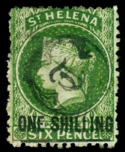 MOMEN: ST HELENA SG #17 1864 GOTHIC T SEAL USED LOT #60424