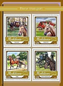 2017 Maldives Mnh. Horse Transport. Michel Code: 6848-6851. Scott Code: 3839