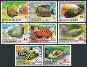 Zaire 974-981,981a,MNH.Michel 664-671,Bl.38. Tropical Fish 1980.