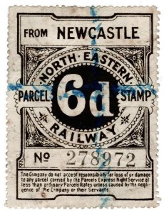 (I.B) North Eastern Railway : Parcel Stamp 6d (Newcastle)