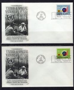 UN New York 137-138 Special Fund Fleetwood Set of Two U/A FDCs