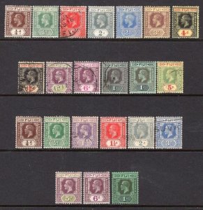 Fiji 1912-1927 GV Definitives 22 Stamps Mint-Used Values to 5sh CV$172