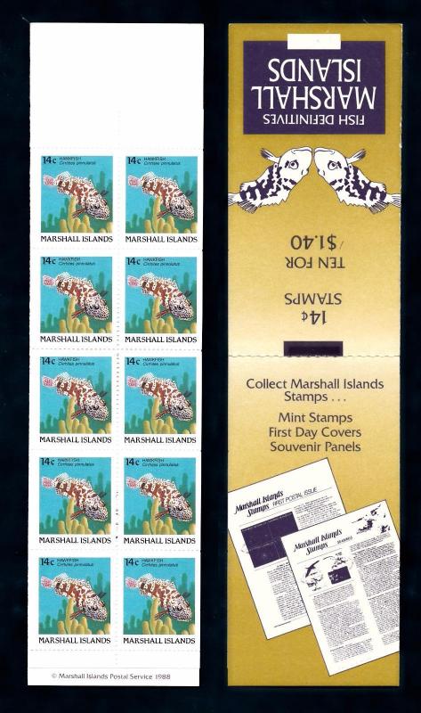 [49736] Marshall Islands 1988 Marine life Fish MNH Booklet