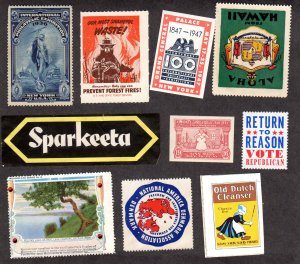 Labels, Stamp shows and misc. labels, unused.   Lot of 10, Lot 220337 -05