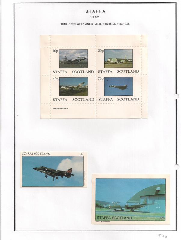 SCOTLAND - STAFFA - 1982 - Jet Aircraft #2 - Perf 4v, Souv, D/L Sheets -MLH