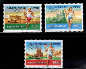 San Marino Scott 1232-1234  Summer Olympics Barcelona stamp  set MNH**