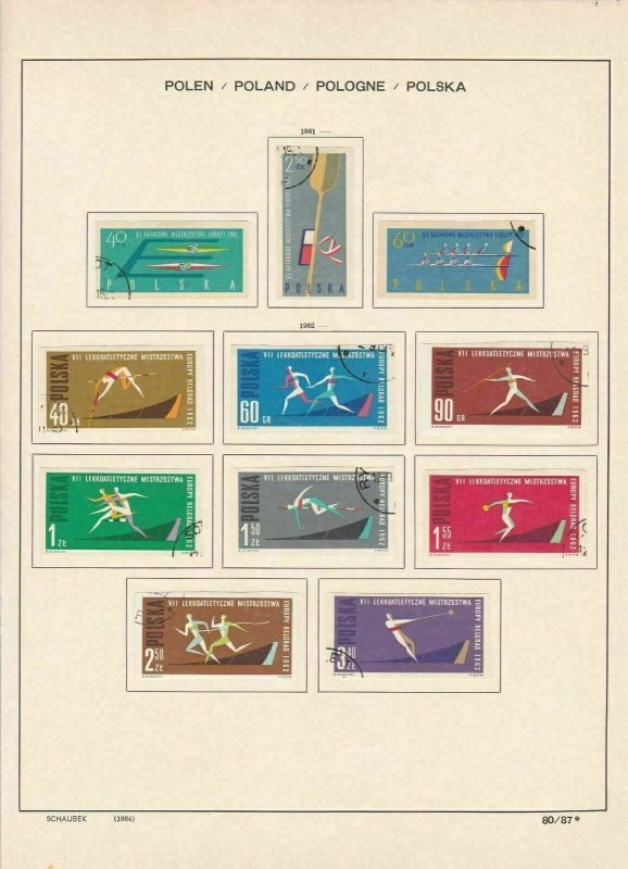 poland 1961-2 sports + other stamps page ref 17267 