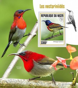 NIGER - 2019 - Sunbirds - Perf Souv Sheet - Mint Never Hinged