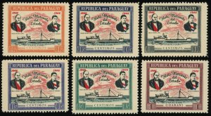 PARAGUAY Sc 453-58 MNH* - 1949 - Paraguay Merchant Fleet Cent.-COMPLETE-See Desc