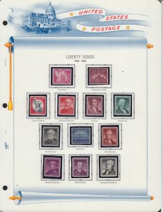 1954-66 High Values Liberty Series Sc 1043-1053 MNH singles White Ace page (V3