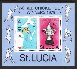 St Lucia 504a Cricket Souvenir Sheet MNH VF