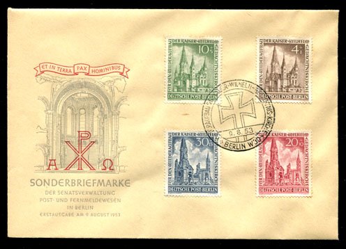 Berlin #9NB8-9NB11 FDC CV€400.00 Kaiser Wilhelm Memorial [CV$164 Stamps]