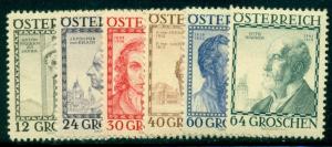 Austria #B122-127 Hinged