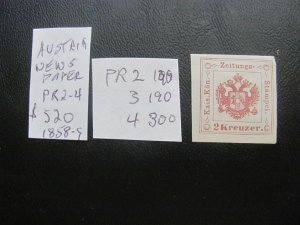 AUSTRIA 1858-9 MNH  SC  PR4 NEWSPAPER STAMP XF (152)