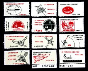 US Stamps Jet Propulsion Laboratory JPL  Lot of 12 Different Cinderellas 1982