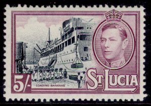 ST. LUCIA GVI SG137, 5s black & mauve, M MINT. Cat £24.