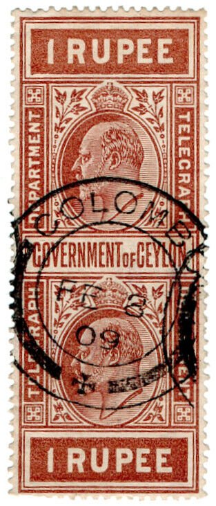 (I.B) Ceylon Telegraphs : 1R (Colombo)