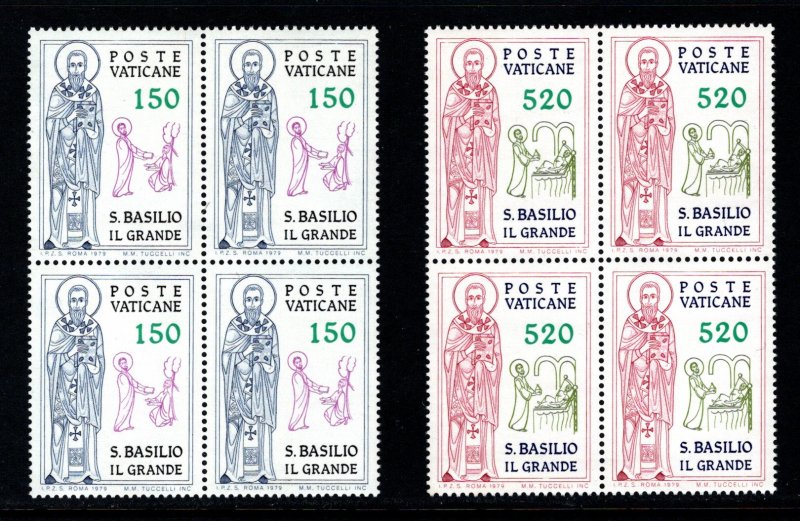 VATICAN CITY  SC# 652-653  BLK/4  FVF/MNH