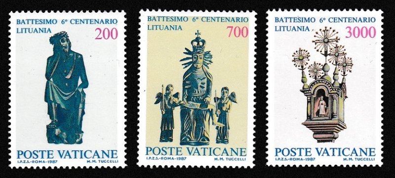 Vatican 600th Anniversary of Conversion of Lithuania 3v 1987 MNH SC#785-787