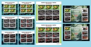 LIBERIA 2023 PACK 10 IMPERF SHEETS - AMPHIBIANS FROGS ALGERIA NEWT - MNH-