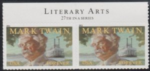 4545, Pair W/HDR, Mark Twain, MNH. Forever
