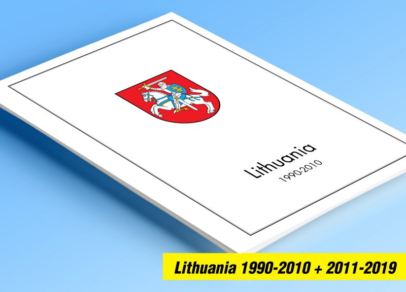 COLOR PRINTED LITHUANIA 1990-2019 STAMP ALBUM PAGES (103 illustrated pages)