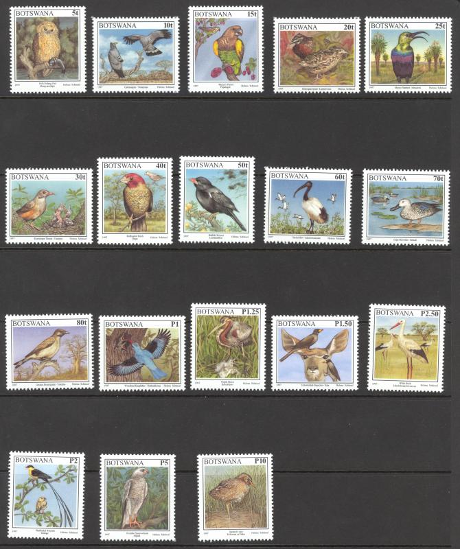 Botswana Sc# 620-637 MNH 1997 Birds