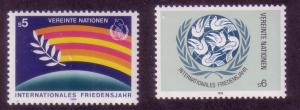 UN Vienna Sc# 64 / 65 International Peace Year MNH