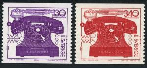 Sweden 1157-1158,MNH.Michel 939-940. Telephone-100,1976.Alexander G.Bell.