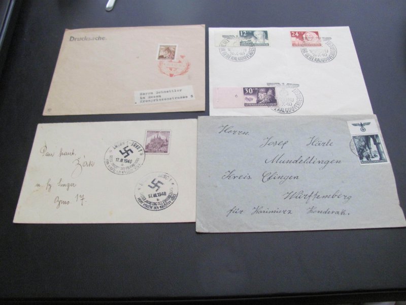 GERMANY 1943 15 COVERS USED & UNUSED GENERAL GOVERNMENT  VF (116)