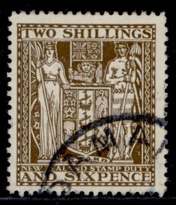 NEW ZEALAND GVI SG F193, 2s 6d deep brown, FINE USED.