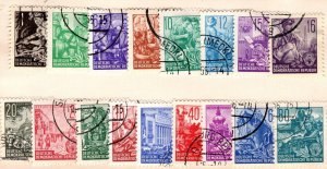 1953 Germany DDR Scott #- 155-170 Used (Short Set Missing 84 Pfennig Value)