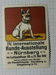 Hunde Exhibition Nuremberg Dog Show DE 1912 Exposition Poster Stamp Ads