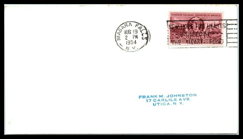 1954 US Cover - Niagara Falls, New York to Utica, NY D24 