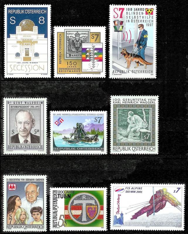 AUSTRIA (149) Diff Better Stamps c1990/2000s ALL Mint Never Hinged 10% of Cat