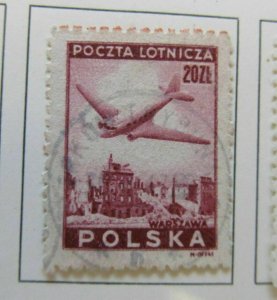 A5P42F255 Poland Poland Air Post Stamp 1946 20z used-