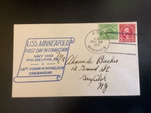 05/19/1934 Cover USS Minneapolis FDC Commission to Alexander Bacher Garfield NJ