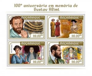 Mozambique - 2018 Symbolist Artist Gustav Klimt - 4 Stamp Sheet - MOZ18214a2