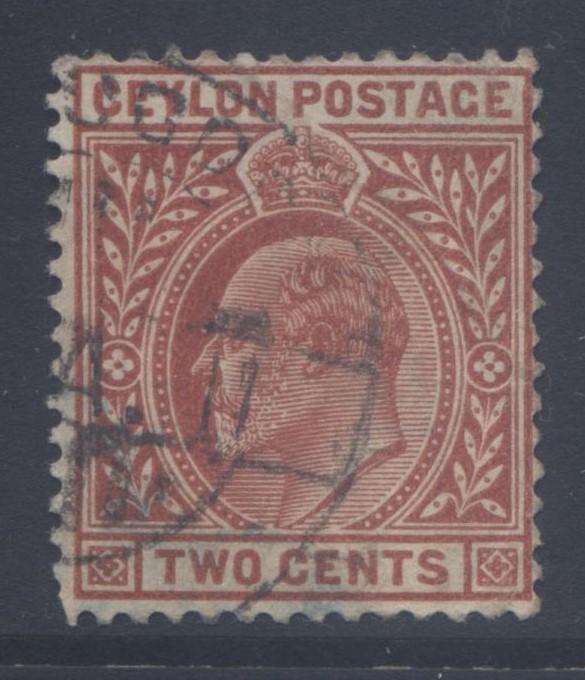 CEYLON -Scott 178-KEVII  - Definitive- 1904- Wmk 3- Used -Single 2c Stamp1