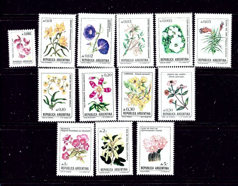 Argentina 1515-27 MNH 1985-88 Flowers complete set