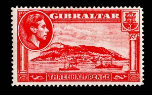 Gibraltar 1938 1½d carmine perf 14 fine mint sg123 cat £35
