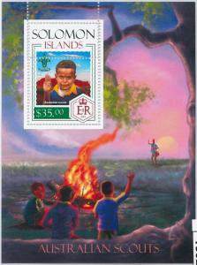 SOLOMON ISLANDS - ERROR, 2013 MISSPERF SHEET: BOY SCOUTS, NATURE