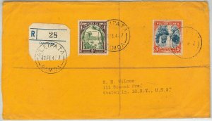 39873  - WESTERN SAMOA - postal history: SG 187/8 on COVER from ALEIPATA 1947