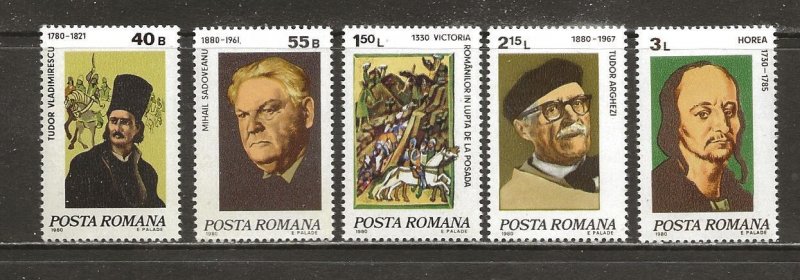 Romania Scott catalog # 2956-2960 Mint NH