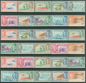 EDW1949SELL : CAYMAN 1950 Sc #122-31. 3 Mint sets up to 1 shilling value Cat $79