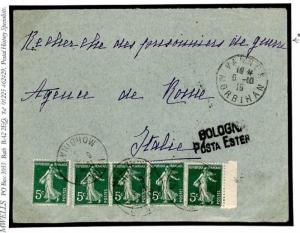 FRANCE WW1 Cover Vannes Italy *RUSSIAN POW AGENCY* 1915 {samwells-covers}F288