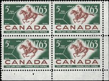 CANADA   #413 MNH LOER RIGHT PLATE BLOCK (4)