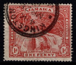 Jamaica 1900-01 Llandovery Falls, 1d red, Wmk reversed [Used]