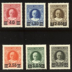 VATICAN #35-40 Mint Set w/ Cert - 1934 Overprint Set